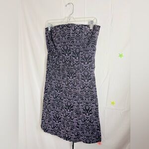 VTG Tripp NYC Purple+Black Strapless Corset Lace Up‎ Mini Dress Size L